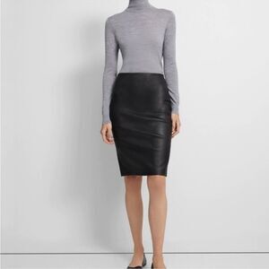 Lauren RALPH LAUREN 100% Genuine Leather Pencil Skirt Size 8P